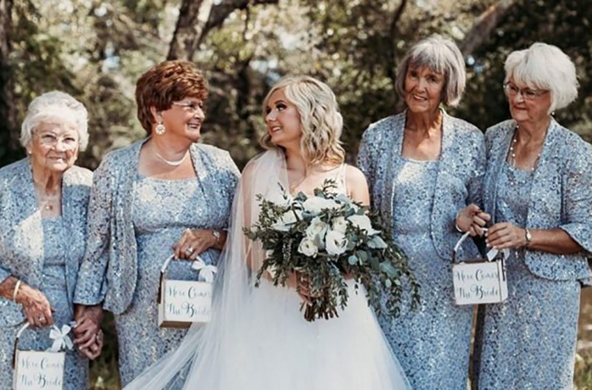  A unique wedding: grandmothers of the bride became bridesmaids and made the wedding really unusual